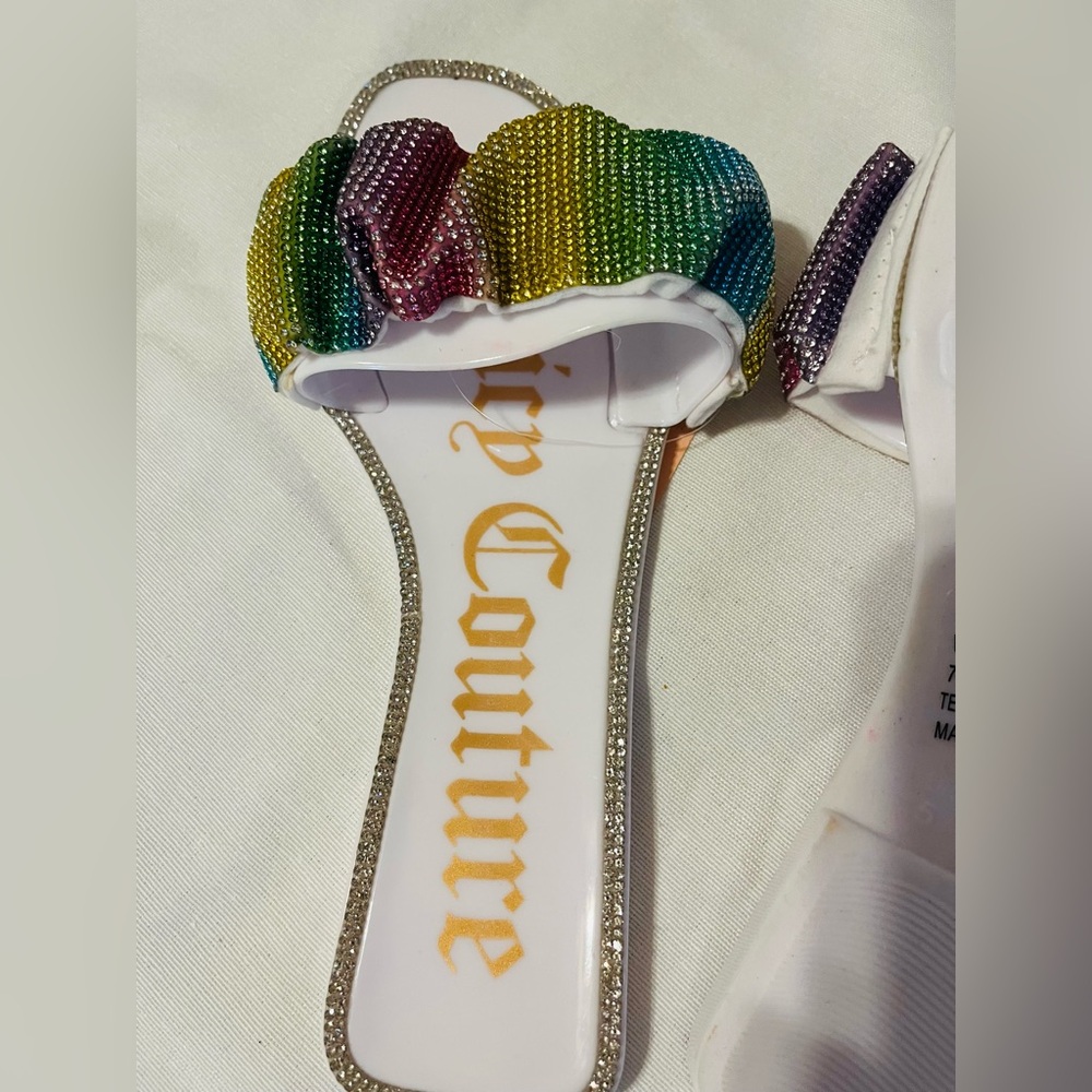 Juicy Couture Rainbow Jelly Hollyn Embellished Slip On Sandals 7 - Picture 6 of 12